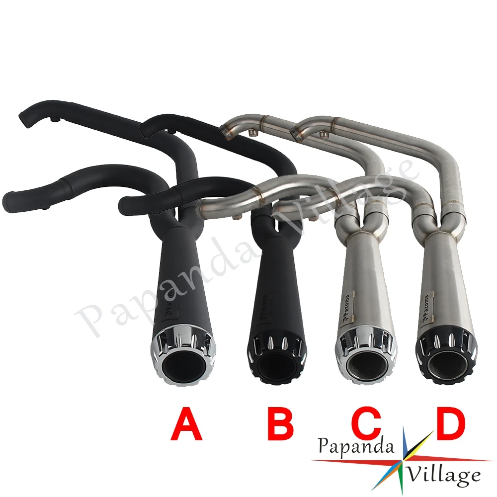 Motorcycle Full Exhaust Pipe Exhausts System Mufflers For Harley Dyna Wide Super Glide Fat Street Bob Low Rider FXDF 2006-2017 - view 3