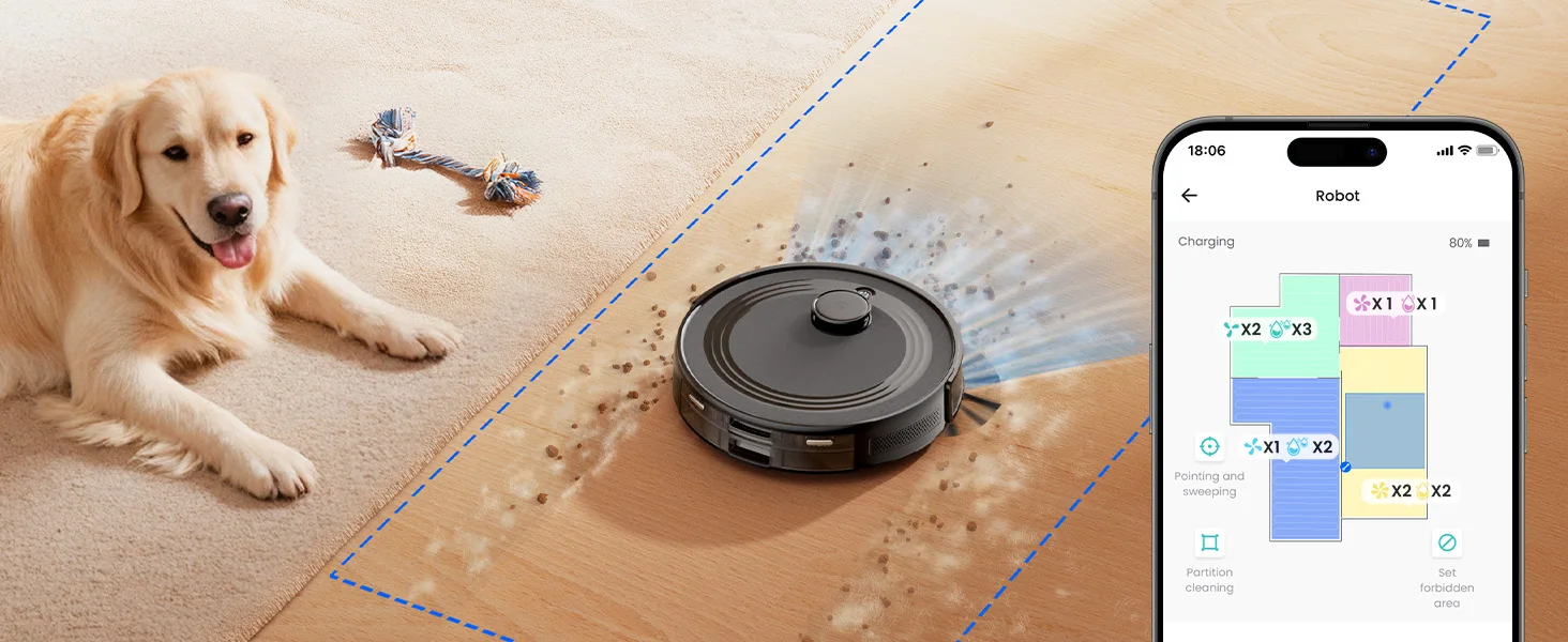 Lefant M2S Pro Roboter-Staubsauger- und Wisch-Kombination, 8 Wochen selbstentleerend, 10000 Pa Saugleistung, LiDAR-Navigations-Roboterstaubsauger, 240 Minuten – Detail 11