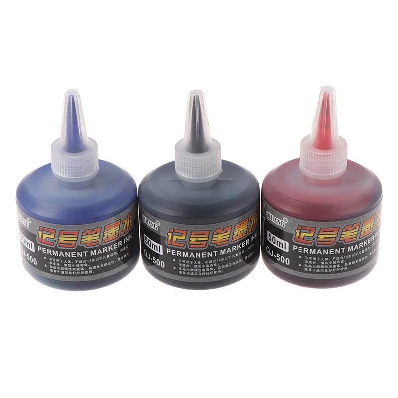 1PCS 50ml Permanent Instantly Dry Graffiti Black Blue Red Oil Marker Pen Refill Ink for Marker Pens