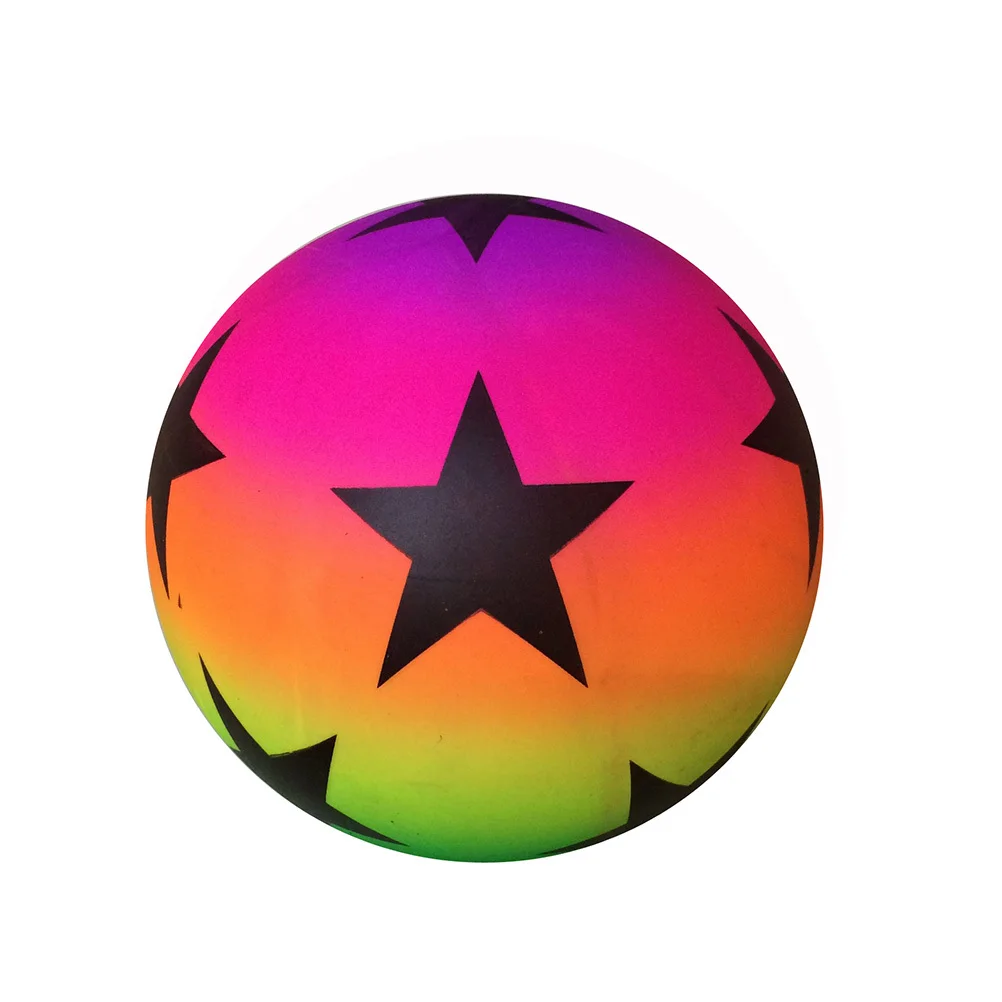 레인보우 볼 플라스틱 놀이 공 어린이용 실내외 핸드볼 킥볼 스포츠 비치 발리 파티 선물 유아용