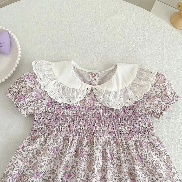 2026 Neue Sommer-Schwesterkleidung 2-6 Jahre Baby Mädchen Partykleid Kurzärmeliges Baumwoll-Blumendruck Kinder Prinzessinnenkleid – Detail 8