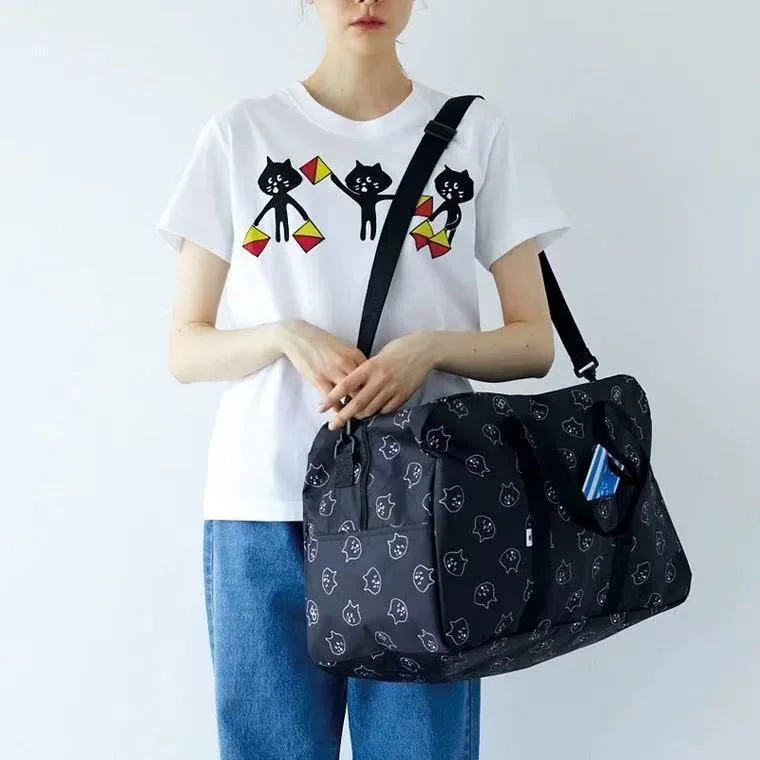Japanese Ne-Net Surprise Cat Foldable Large-Capacity Duffle Bag Men Women Fashion Bags Apparel Accessories