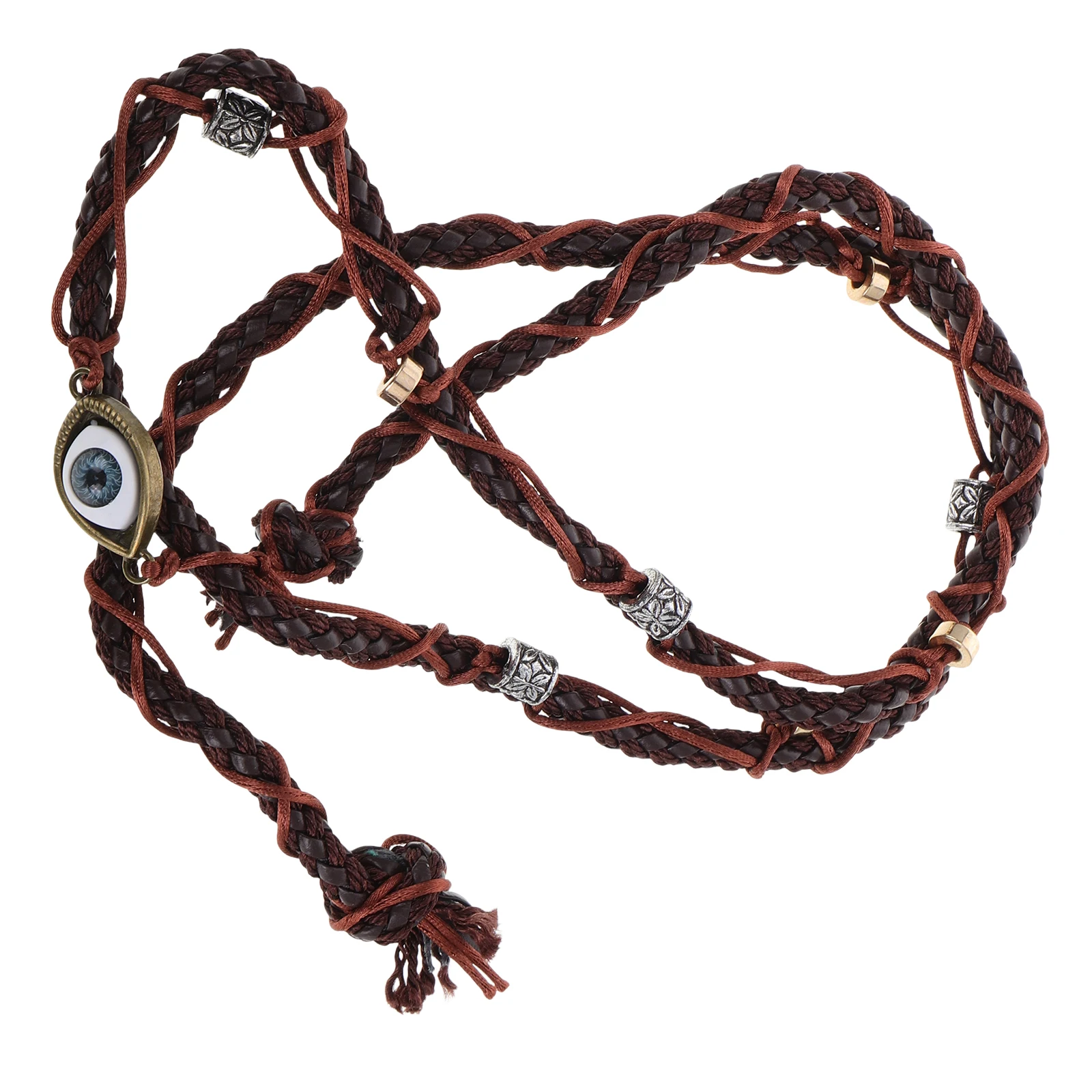 

Cowboy Decorative Strap Black Obsidian Button Halloween Band Accessories Straw Costume Beaded Bands Handmade Choker Turquoise