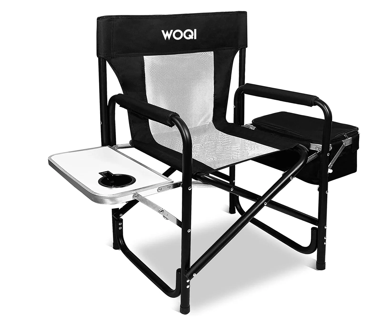 portable camping chair portable laurel tree director chair with foldable side table refrigerated bag, and mesh pocket