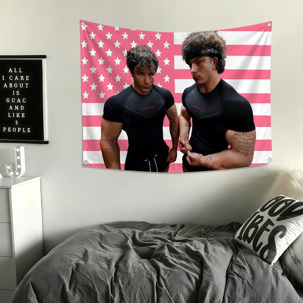 Influencer T-Tren Twins-S USA Flag Polyester Printing Banner For Bedroom Living Bar Garden Garage Wall Art Out Door Decoration