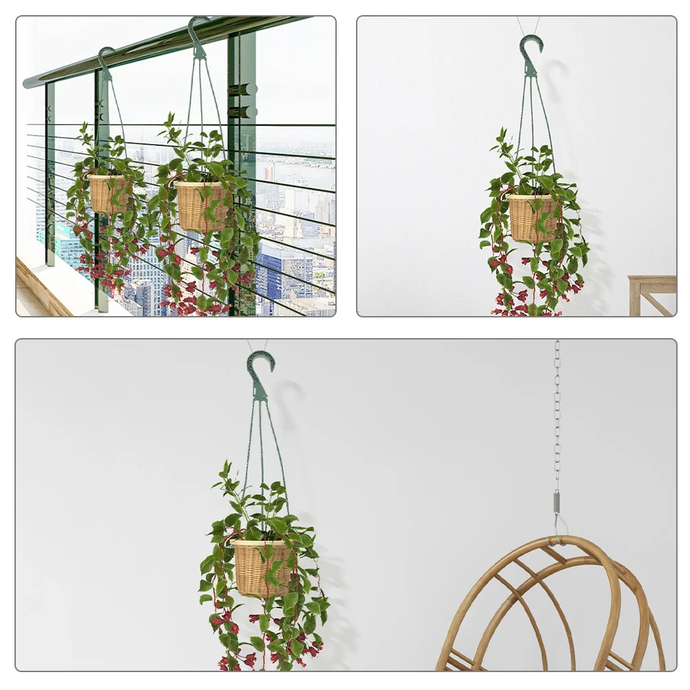 5 Pcs Hanging Plant Hooks for Green Plastic Hangers Greenhouse chid Pots Versatile Design Spacesaving Stylish Easy