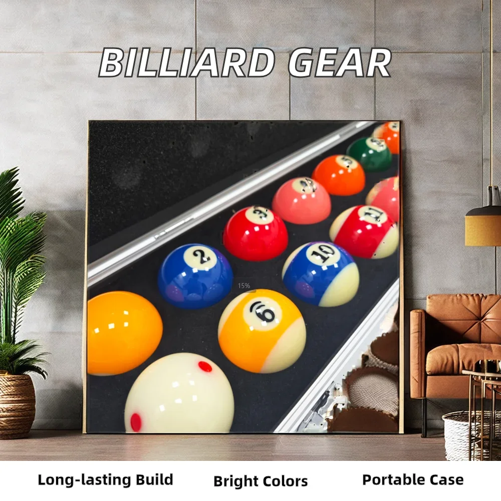 

Premium Customizable 50.8MM Color and 48MM White Resin Pool Balls Set Snooker & Billiard Balls With Box Logo for Sports Use