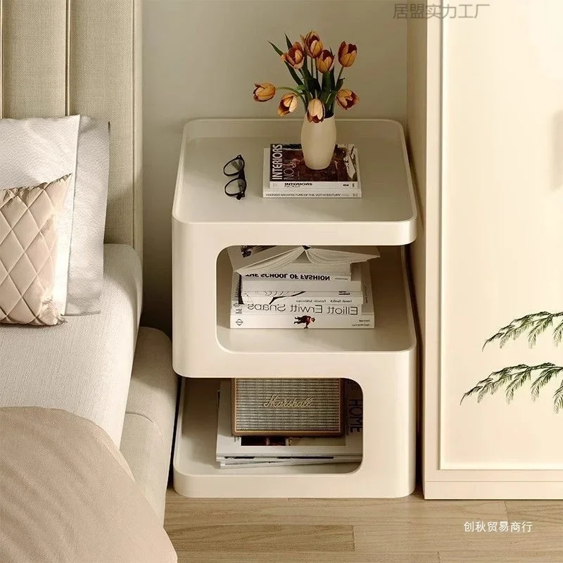 

AOLIVIYA Modern Simple Light Luxury Small Coffee Table with Storage Shelf, Movable Side Sofa Stand for Living Room Corner Center