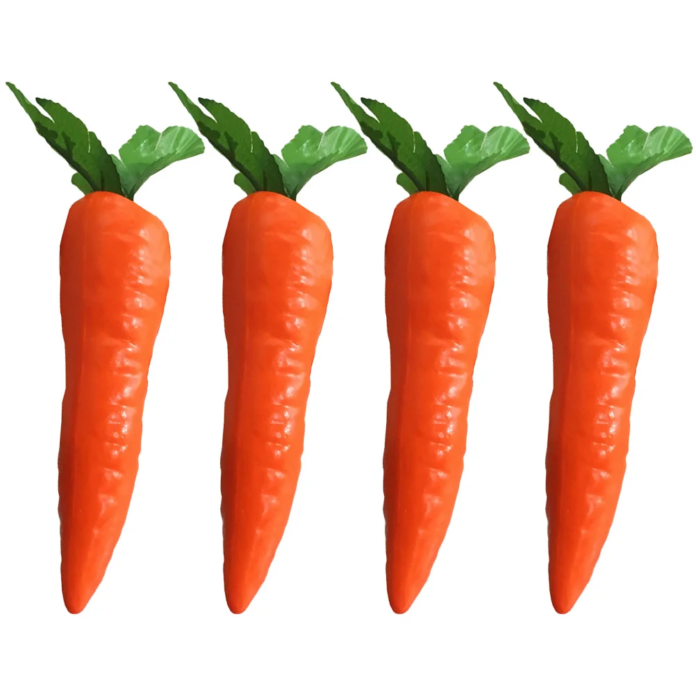 

4 Pcs Artificial Carrot Mini Decor Carrots Decoration Easter Toy Toys Foam Props