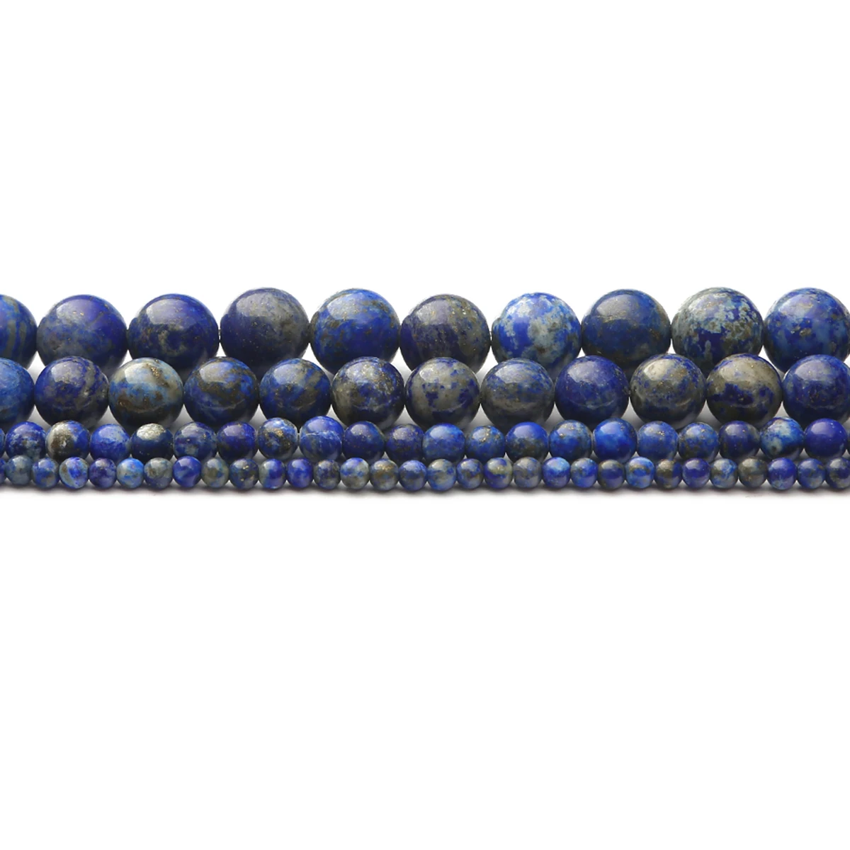 Natürliche Lapislazuli-Perlen, rund, matt poliert, lose Abstandsperlen für die Schmuckherstellung, DIY, handgefertigte Armbänder, Halsketten, Zubehör – Detail 4