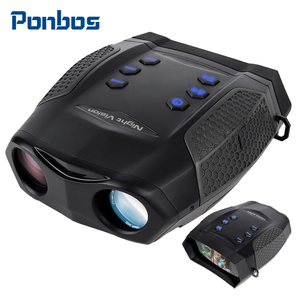 Ponbos Z555 Professional 600M Night Vision Telescope Binoculars 8X Zoom Camera for Hunting Camping with 4K HD TFT Screen