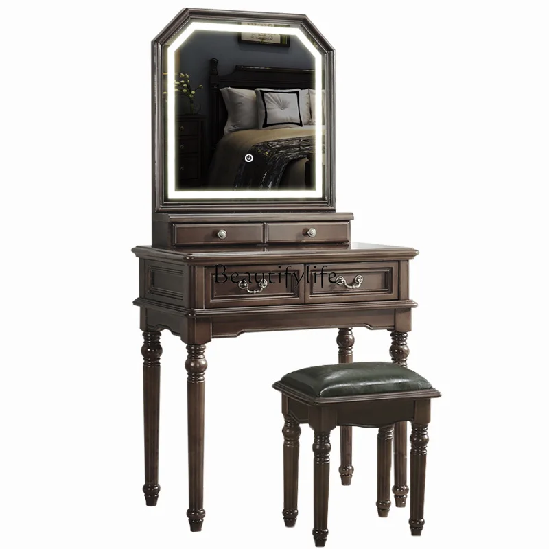 

Log with lamp American led small dressing table dresser table