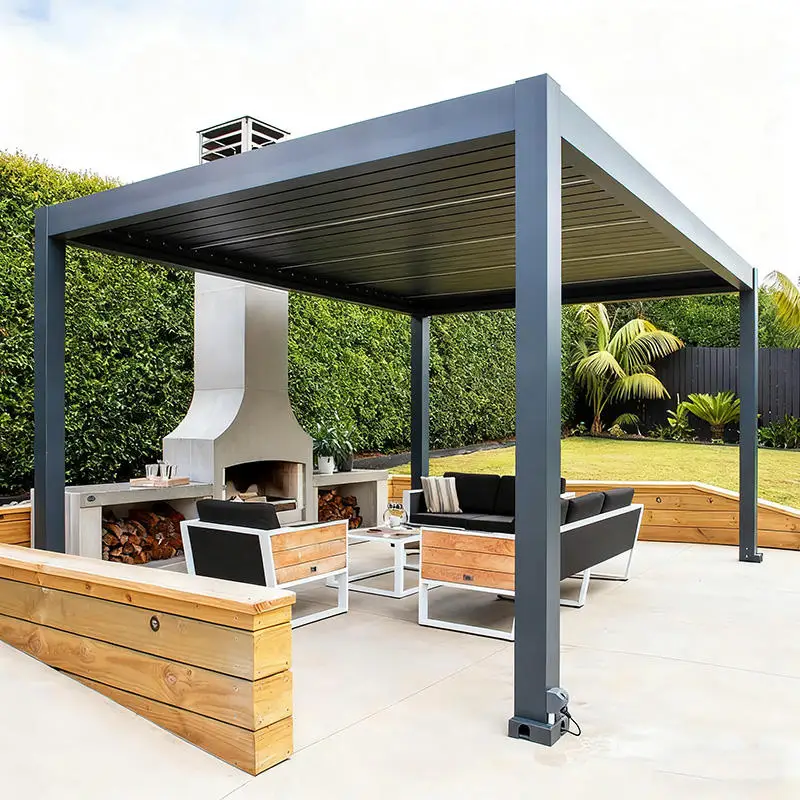 

Offer Personalized Custom Made Pergola with Telescopic Aluminum Frame Gazebo Waterproof and Sunproof Suitable for Home Use