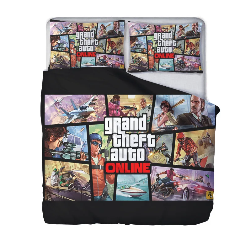 Grand Theft Auto Five V 3d Bedding Set Duvet Cover Set with Pillowcase Au Eu Us Twin Full Queen King Size Bedclothes Bed Linen