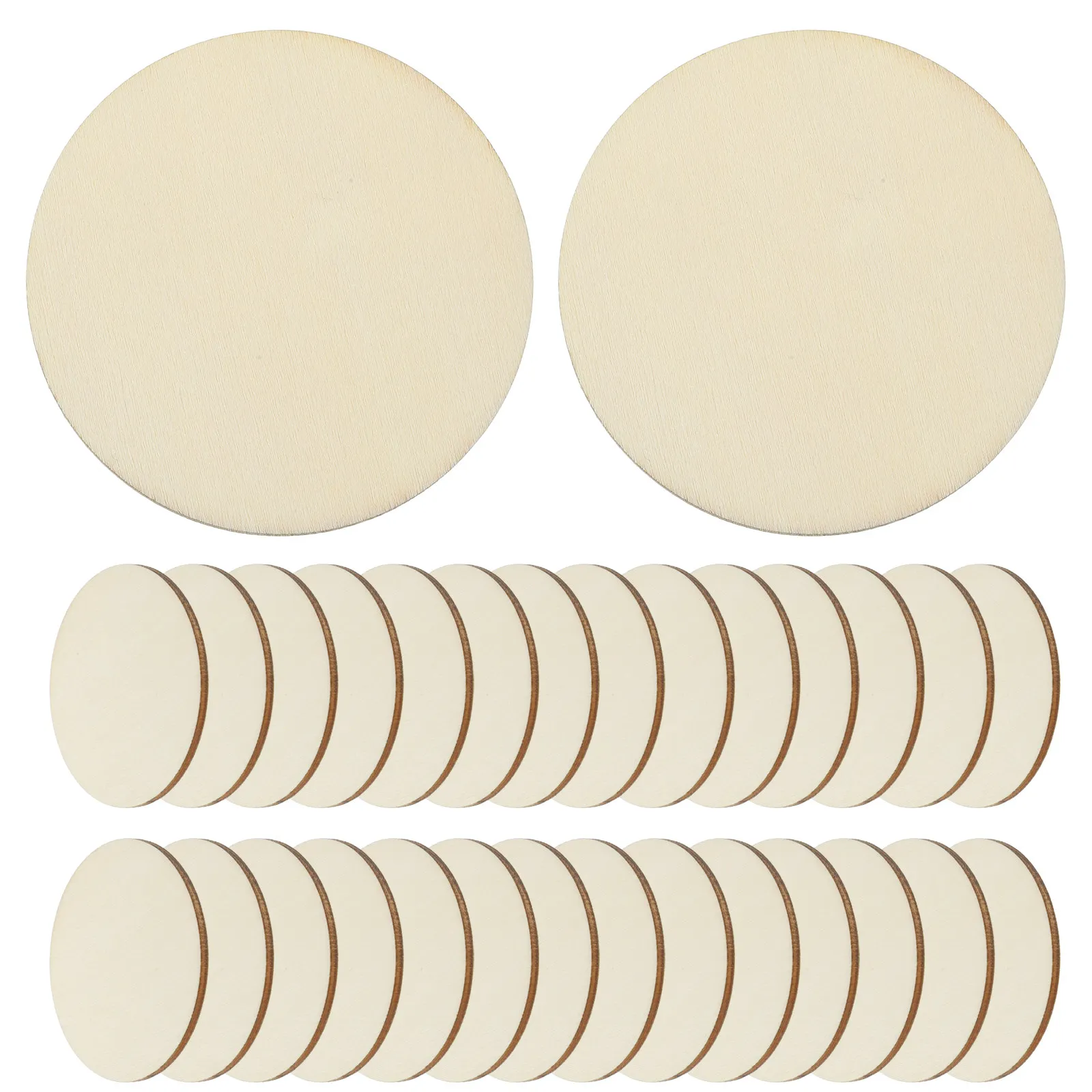 

50Pcs Wooden Small Wafer Round Wooden Ornaments Natural Wood Slices for DIY Craft Home Decor Teacher Math Tool Lightweight