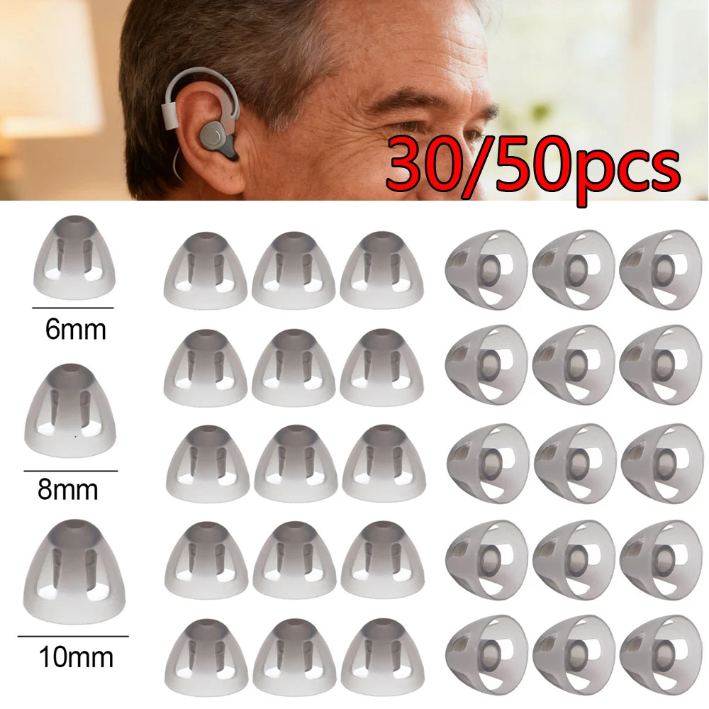 30/50PCS Open Domes Replaceable Hearing Aid Dome for Hearing Impairments PeopleDeaf Aid Replacements Dome