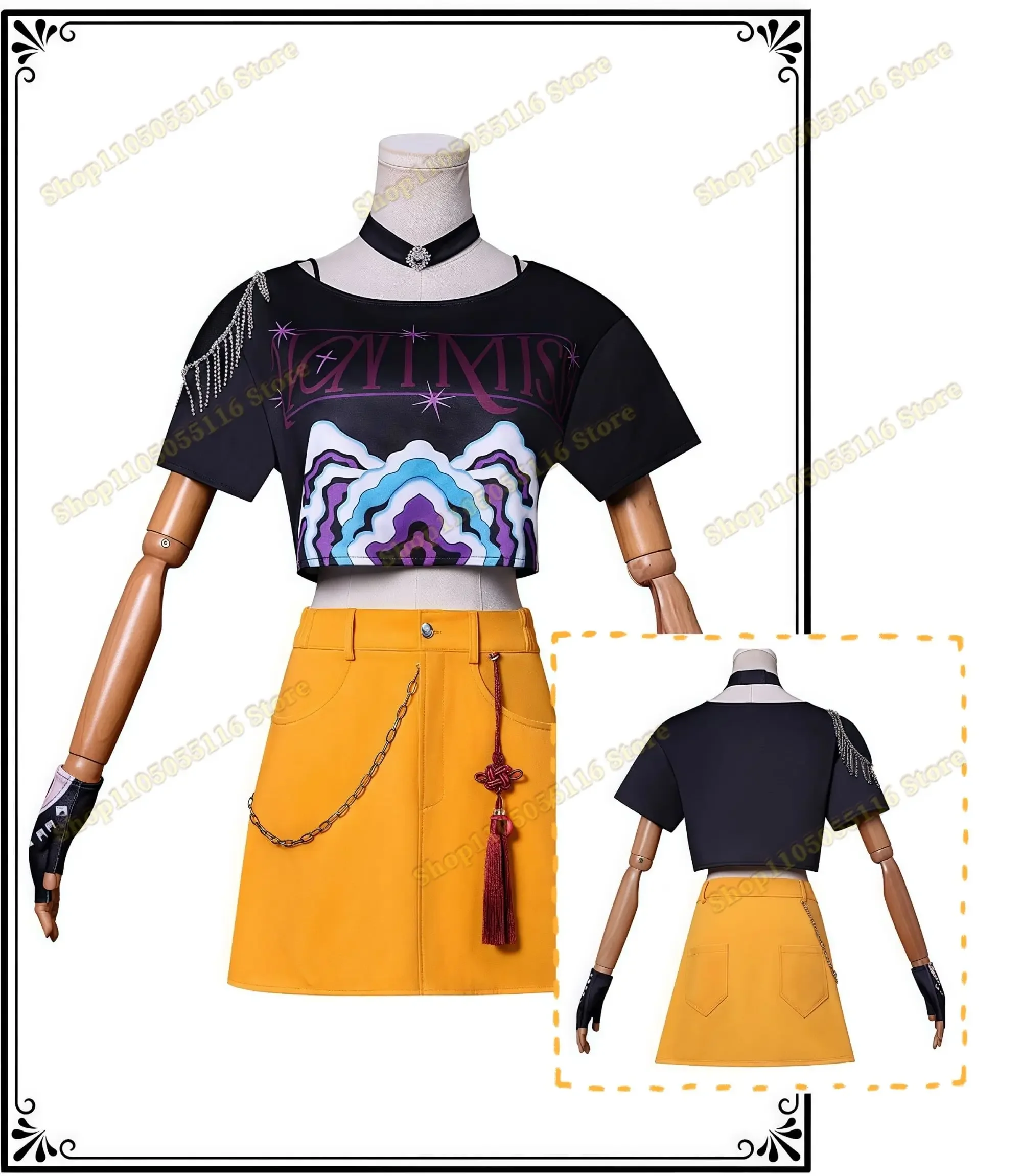 루미 조이 미라 케이팝 데몬 헌터즈 코스프레 소녀 의상 헌트릭스 그룹 아이돌 롤플레이 의상 할로윈 카니발 슈트