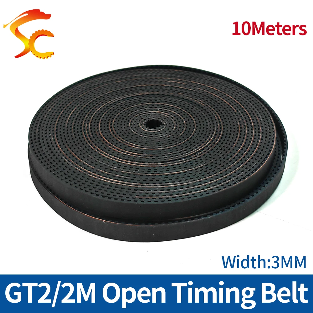 High Quality 10meters GT2 3MM timing belt width 3mm Rubber 2GT-3mm small backlash GT2 Open Belt  For 3D print