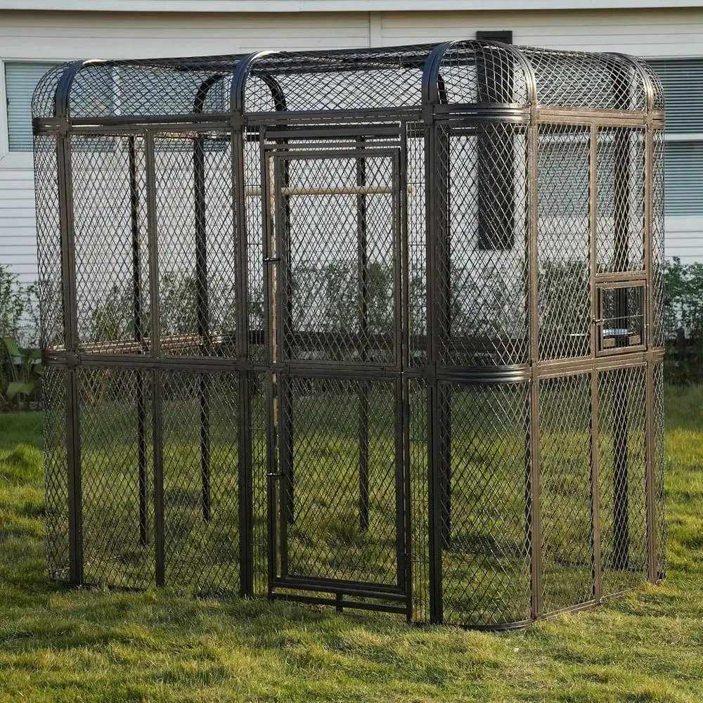 

Клетка для ходьбы 77 дюймов, сверхмощная клетка для птиц, уличная алмазная сетка, авиационная клетка для попугая, широкая летная металлическая клетка для птиц для ара, волнистых попугаев