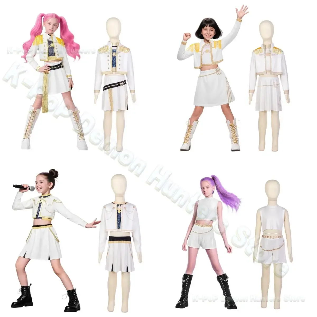 

Kpop Demon Hunter Girls Lumi Mira Zoe Cosplay Costume Full Set K-POP Girl Group Halloween Party Uniform Stage Performance Outfit
