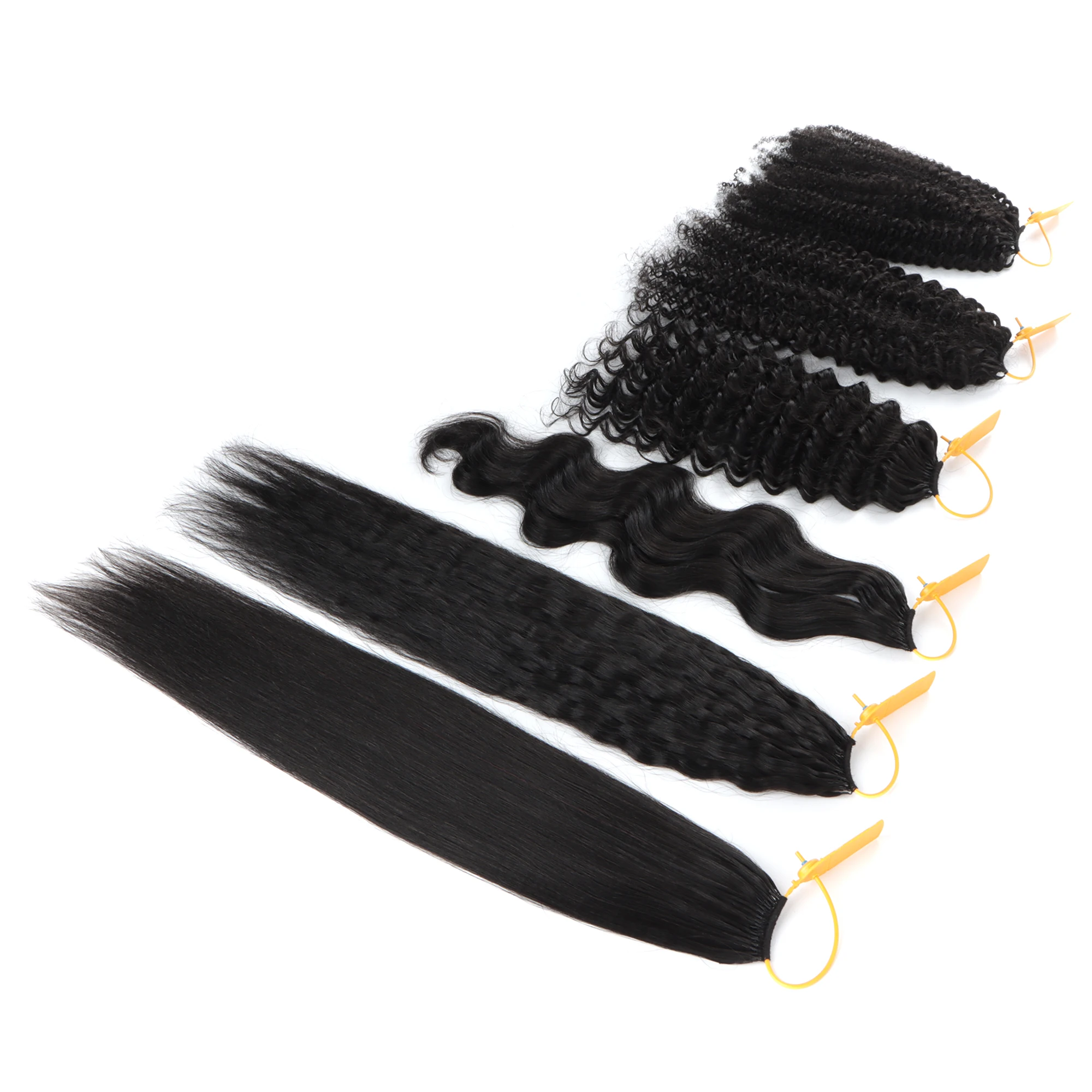 K​inky Curly Crochet Human Hair Extensions Afro Kinky Pre-Separated Knotless Crochet Human Hair With Loop For Twist Boho Braids