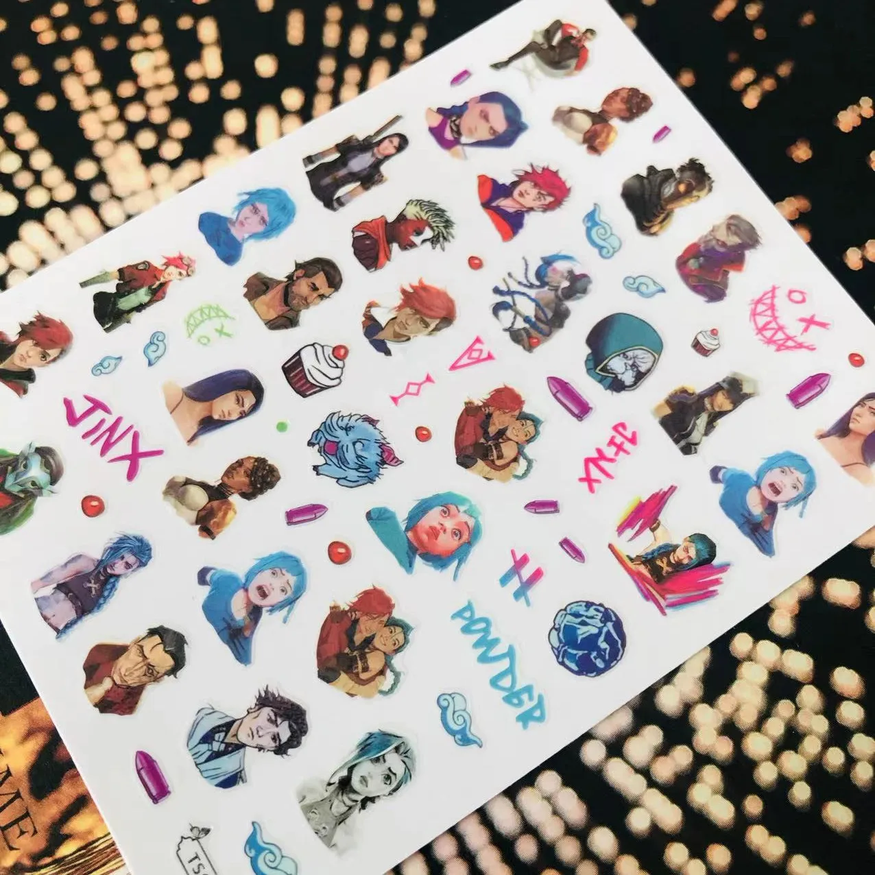 

Game Jinx Design 3D Self Adhesive Back Glue Decal Stamping DIY Decoration Tools Nail Stickers Cute Cat Chibi Cartoon Nail Art