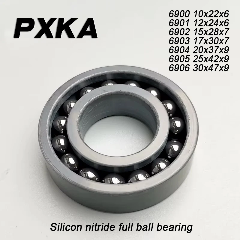 1pcs SI3N4 silicon nitride full ball ceramic bearing 6900 6901 6902 6903 6904 6905 6906 High-temperature resistant bearing