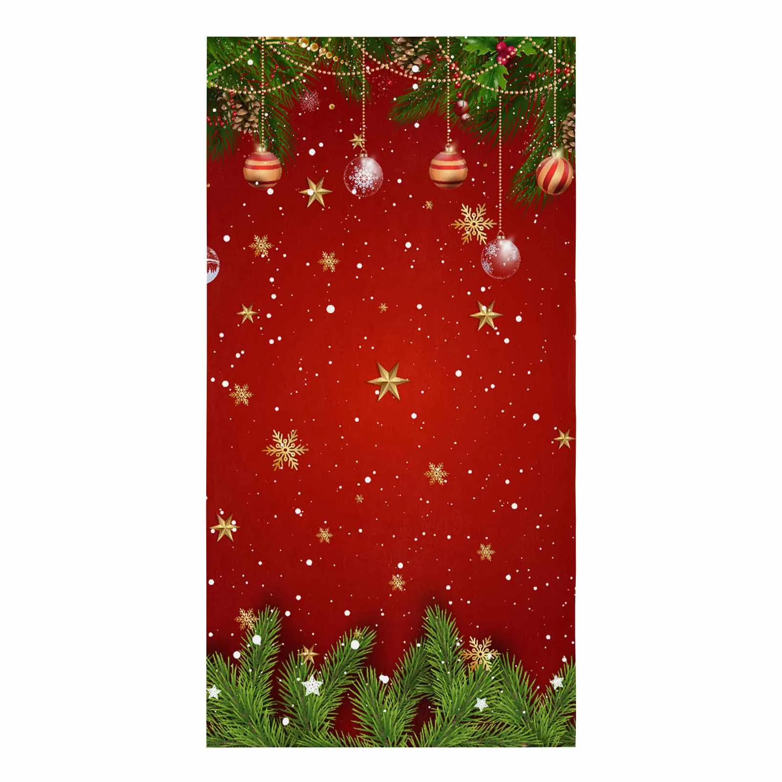 Christmas Light Balls Pine Branches Microfiber Towel Absorbent Kitchen Cleaning Cloth Dish Towel Household Cleaning Towel