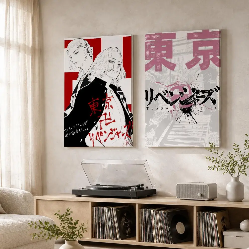 Japan Anime T-Tokyo Revengers Framed Wall Painting Wood Framed Wall Art Print For Bedroom Living Room Hallway Office Home Decor