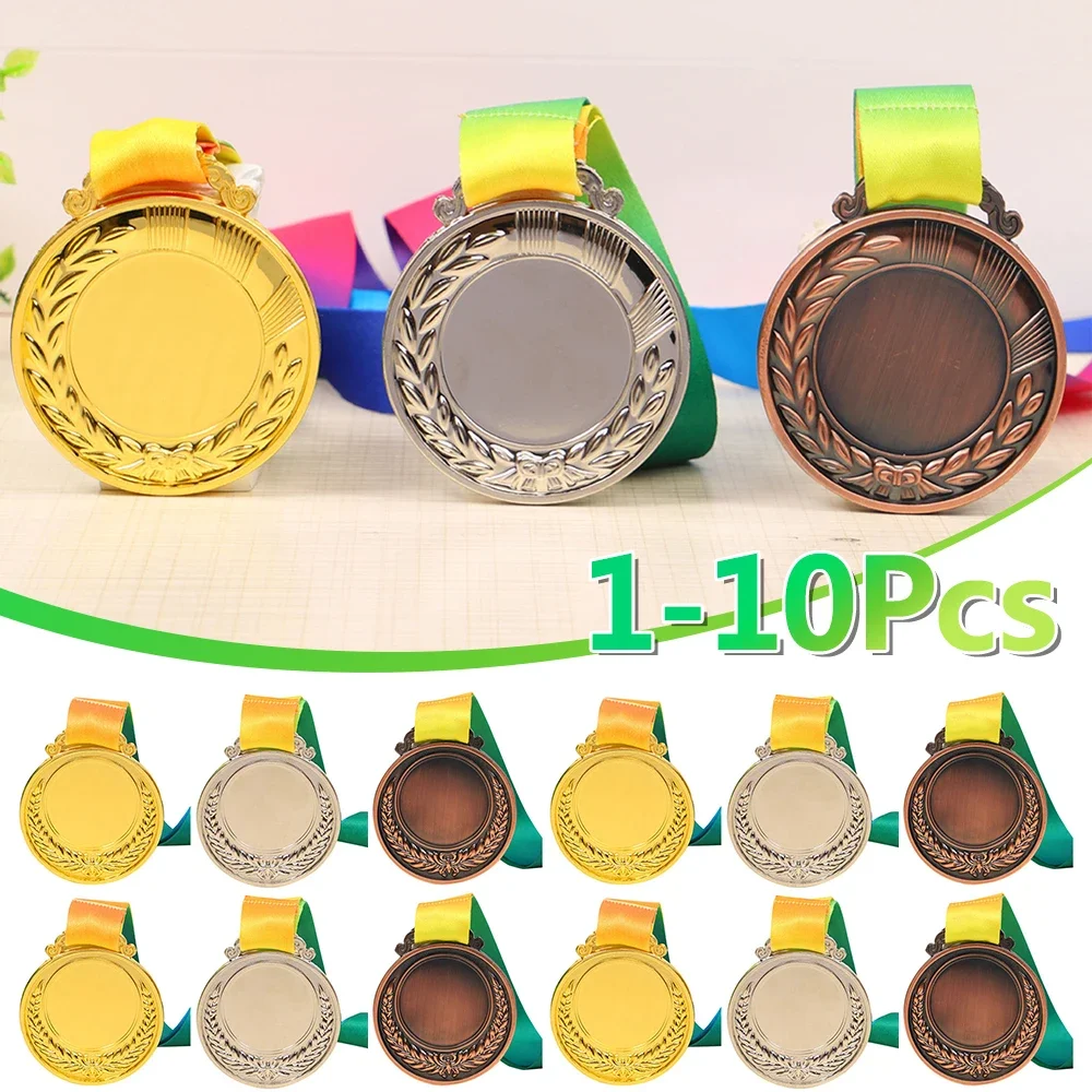 2 Inches Gold Silver Bronze Award Medal with Neck Ribbon Gold Silver Bronze Prize for Competitions Party