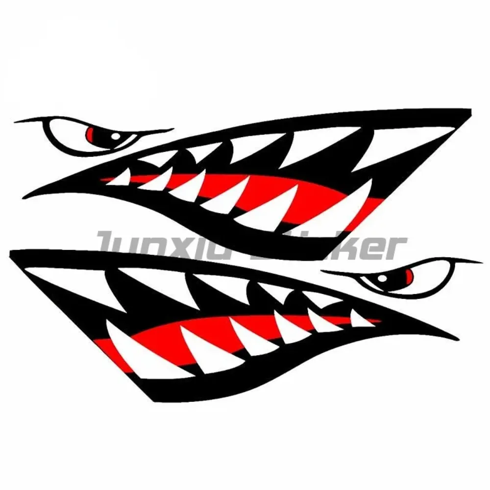 

Creative Shark Teeth Cartoon Sticker Waterproof Motorcycle Laptop Room Truck Decoration Accessories Decals