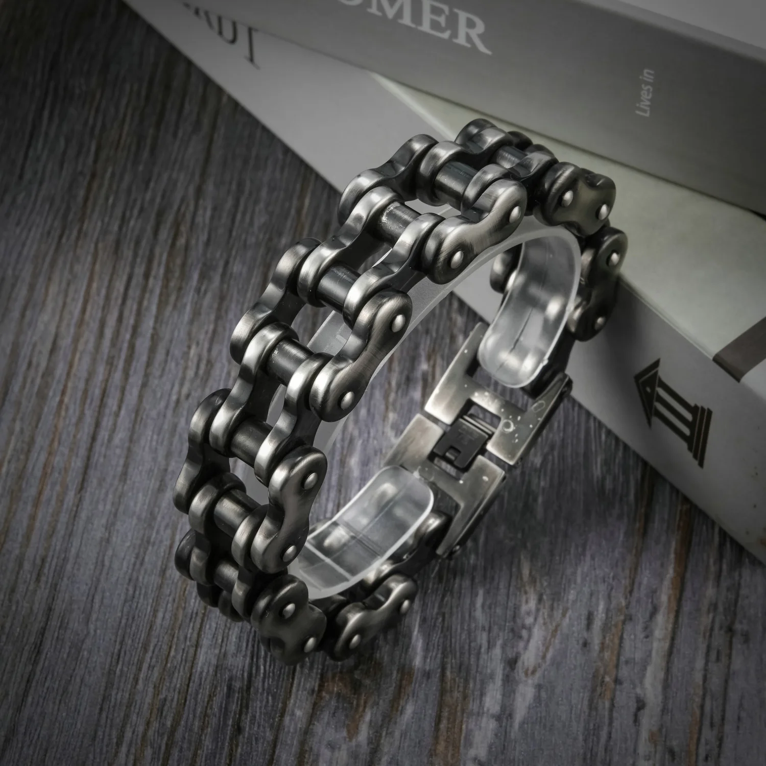 Biker Chain Bracelet for Men Stainless Steel Bracelet Link Chain Motorcycle Bicycle Style Bracelets Fashion Punk Bangles Jewelry