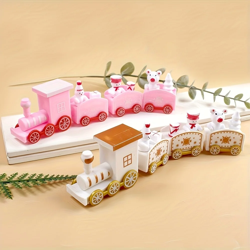 Desktop miniature train model figurine - Christmas train as a gift for Christmas Eve - Cake decoration figurine