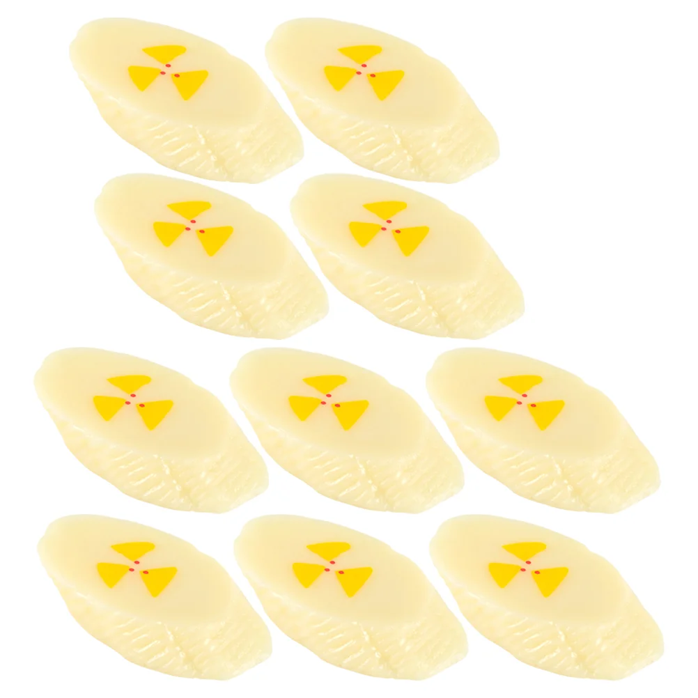 10 Pcs Simulated Banana Fruits Simulation Artificial Slices Plastic Kitchen Photography Props Fake Pvc Decors Model Student