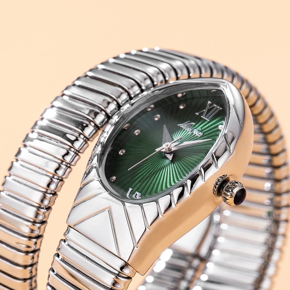Hot Sell Fashion Snake Watch For Women Brand MISSFOX Simply Quartz Wristwatch Dress Jewelry Bracelet Clocks Ladies New For Gift