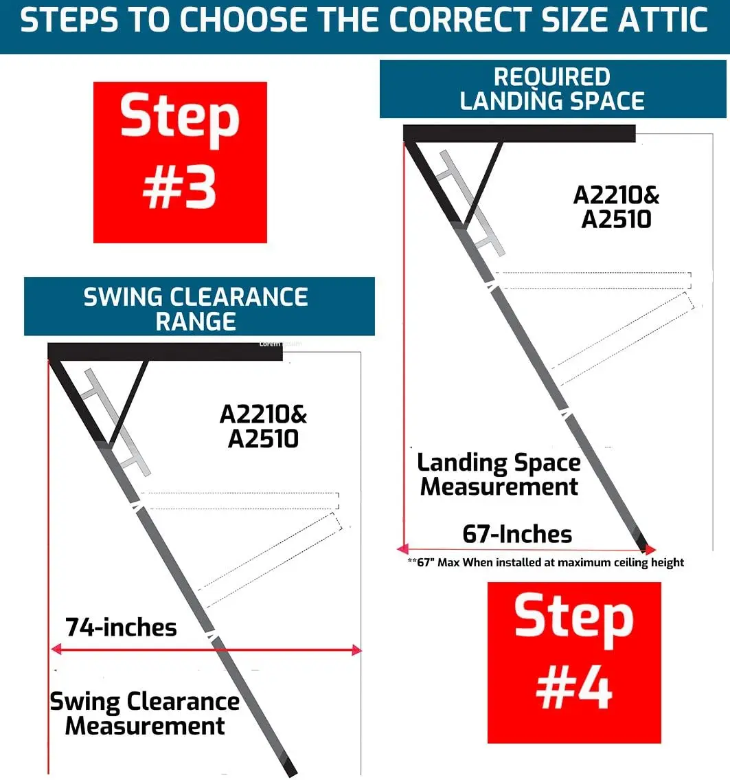 Louisville Ladder AA2210 Elite Aluminum Attic Ladder, 375 Pound Load Capacity, 22-1/2 x 54"