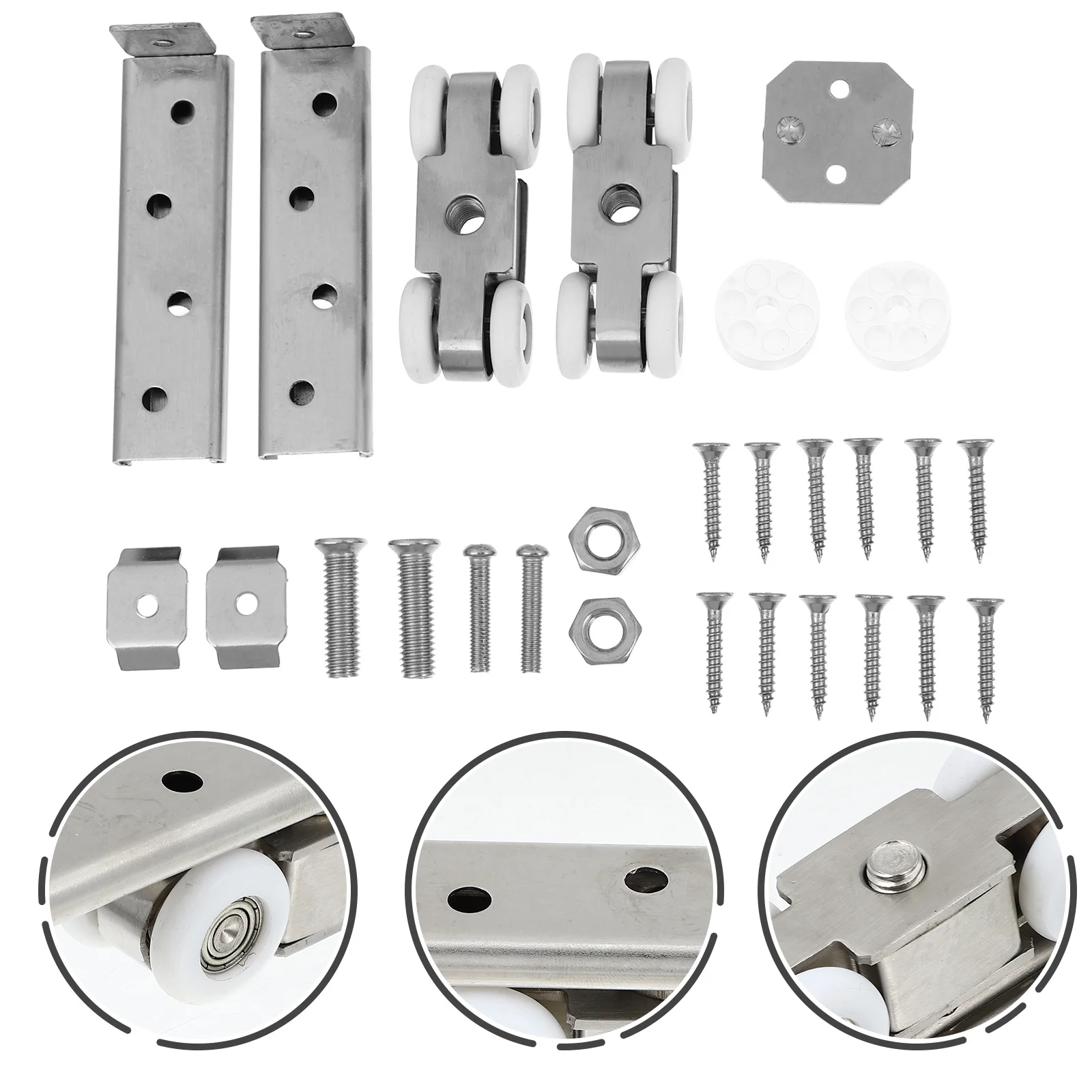 

1Set Stainless Steel Track Roller Durable Sliding Barn Door Roller Smooth Hanging Wheel for Kitchen Wardrobe Closet Door