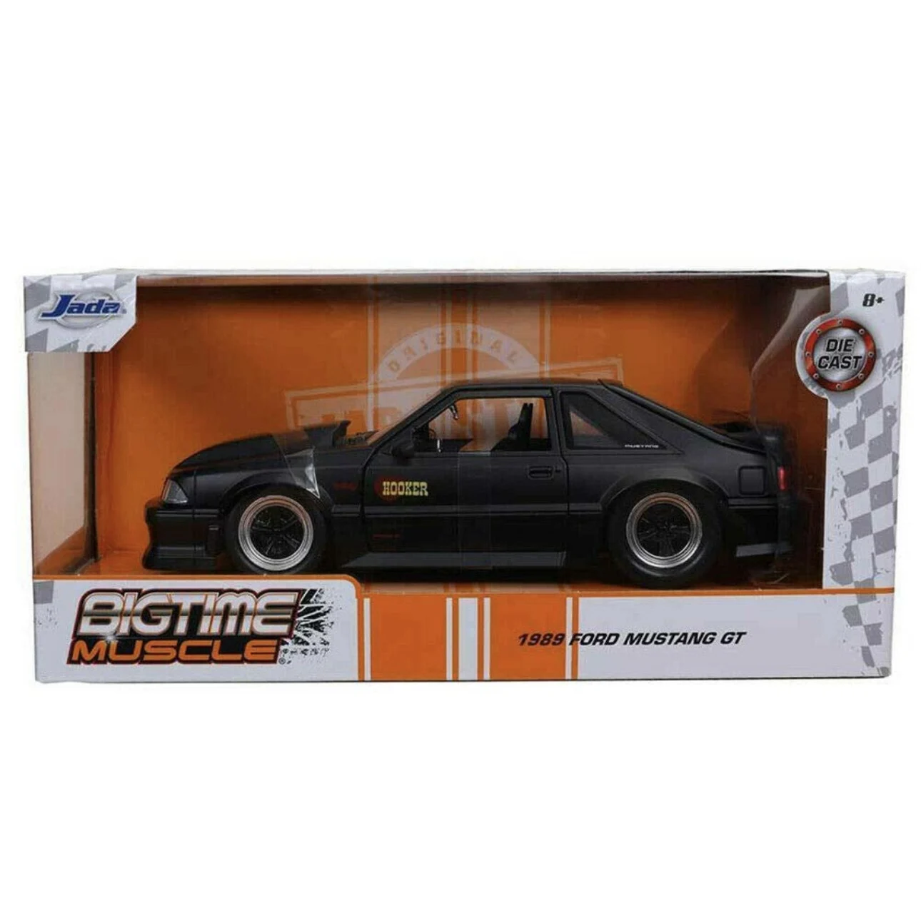 Jada Toys Bigtime Muscle 1:24 1989 Ford Mustang GT Die-cast Car Black, Toys for Kids and Adults