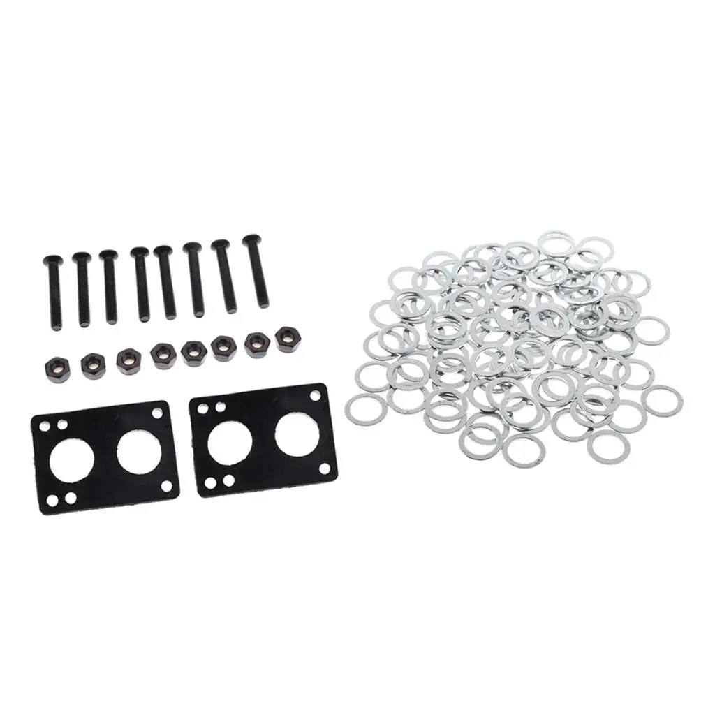 Skateboard Hardware Set Truck Washers And Screws Nuts Riser Pads Set