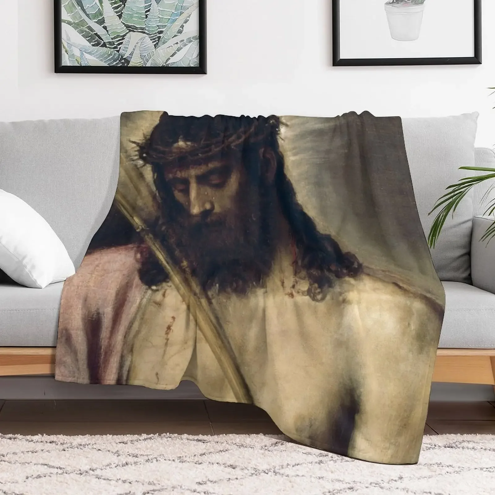 Jesus Christ: Ecce Homo, by Titian Throw Blanket Furry Thermal Thermals For Travel Decorative Sofas Blankets