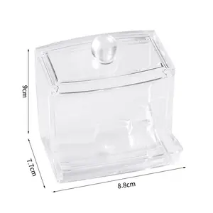 Cotton cotton ball storage box with lid, large capacity, transparent, acrylic, dispenser, bathroom, 1pc 9 Main Sales Cotet Port - №5