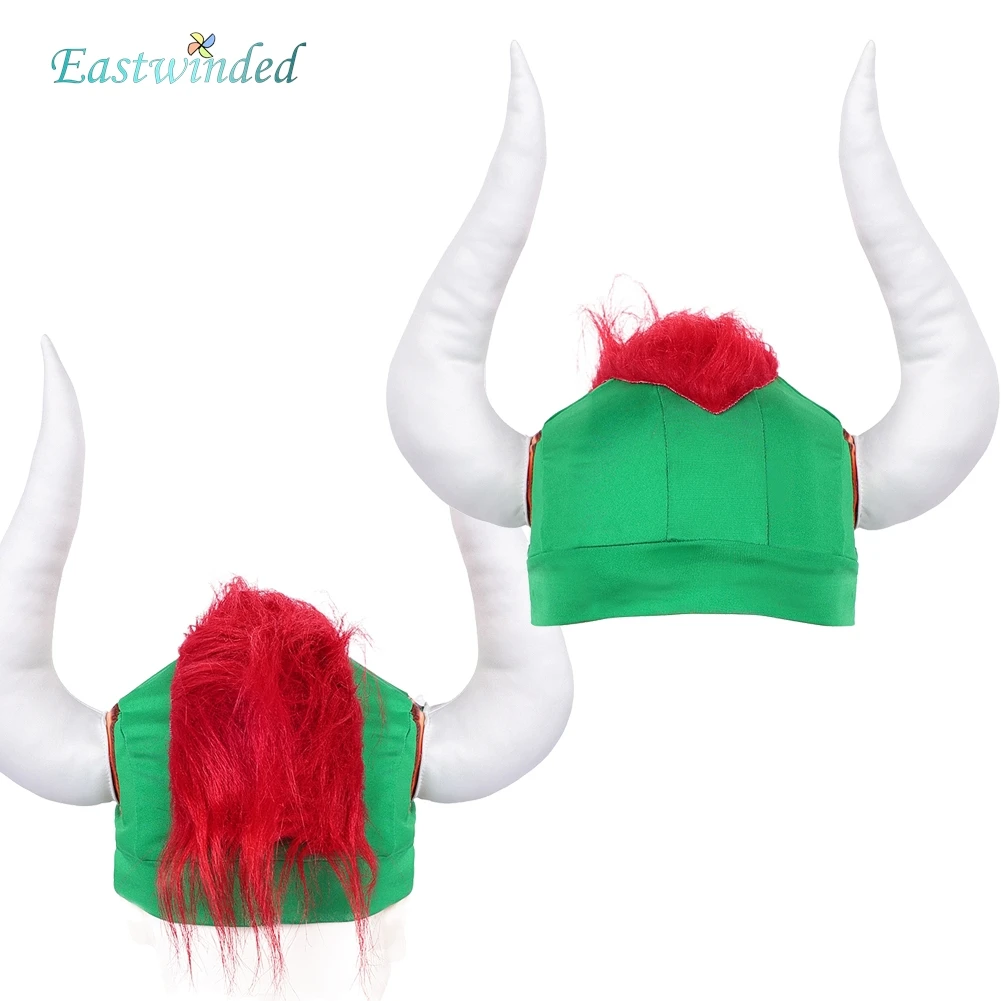 

Koopa Green Hat Bowser Cosplay Anime Game 2026 Movie Bull Horn Cap Costume Accessories Roleplay Suits Props Halloween Carnival