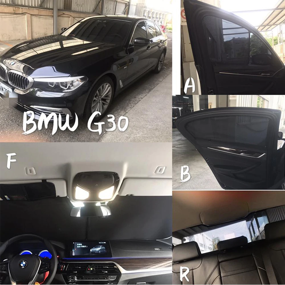 Für BMW 5 Series G30 2018-2024 530e 530i Magnetischer Autosonnenschutz Frontscheibenvorhang Rückseite Babyfenster Sonnenschutz Visier