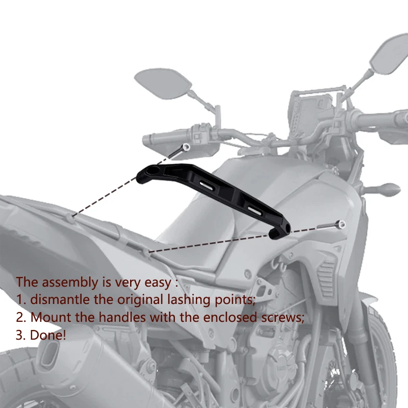 For yamaha Tenere700 Tenere 700 XT700Z 2019-2023 Accessories Motorcycle Rear Grab Handle Seat Hand Handle Grab Bar Armrest Rail