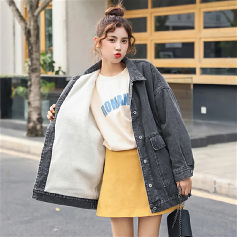 Add Velvet and Thick Denim Vest Female 2023 Autumn and Winter Wear Loose All-in-one Tooling Student Sleeveless Vest Female Coat