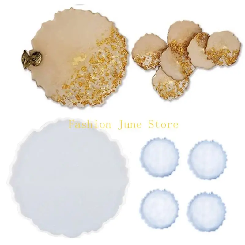 N5KA Slice Coasters Silicone Molds for Resin Casting Cup Mats Molds Making Home Decor