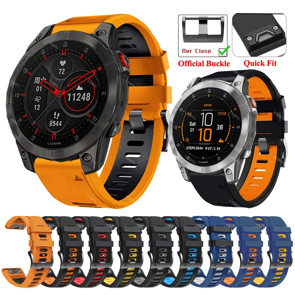 Quickfit حزام ساعة للغارمين ، سيليكون الأساور ، سوار ل Epix برو الجنرال 2 ، Fenix 7X ، 7 ، 6X ، 6 برو ، 5 ، 5X زائد ، 26 مللي متر ، 22 مللي متر ، 51 مللي متر ، 47 مللي متر