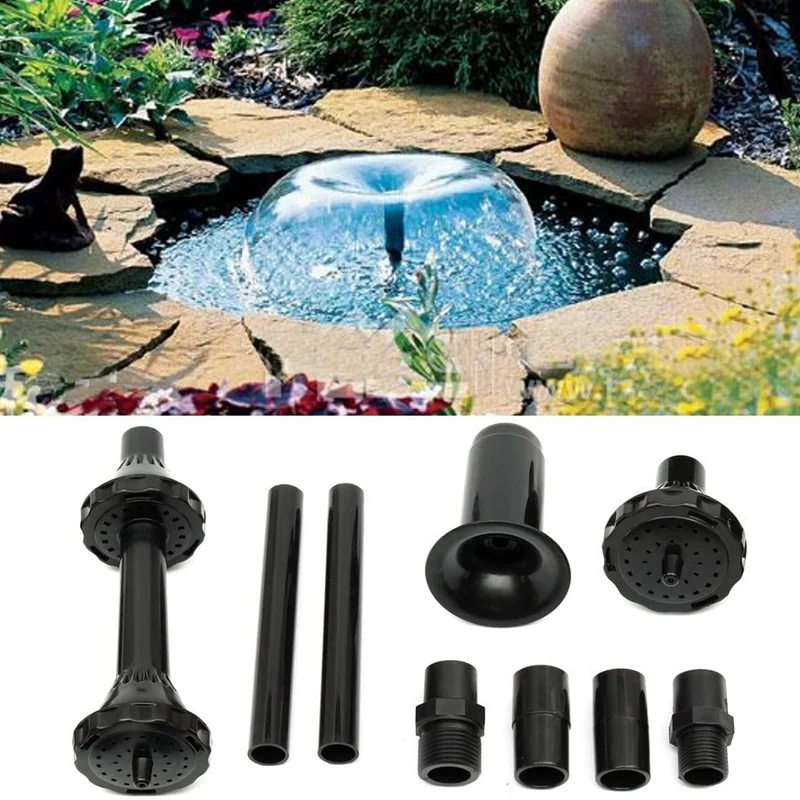 Kit de boquillas para fuente pequeña, cabezales de boquilla para fuente de agua para estanque, bomba sumergible para piscina, 9 Uds.