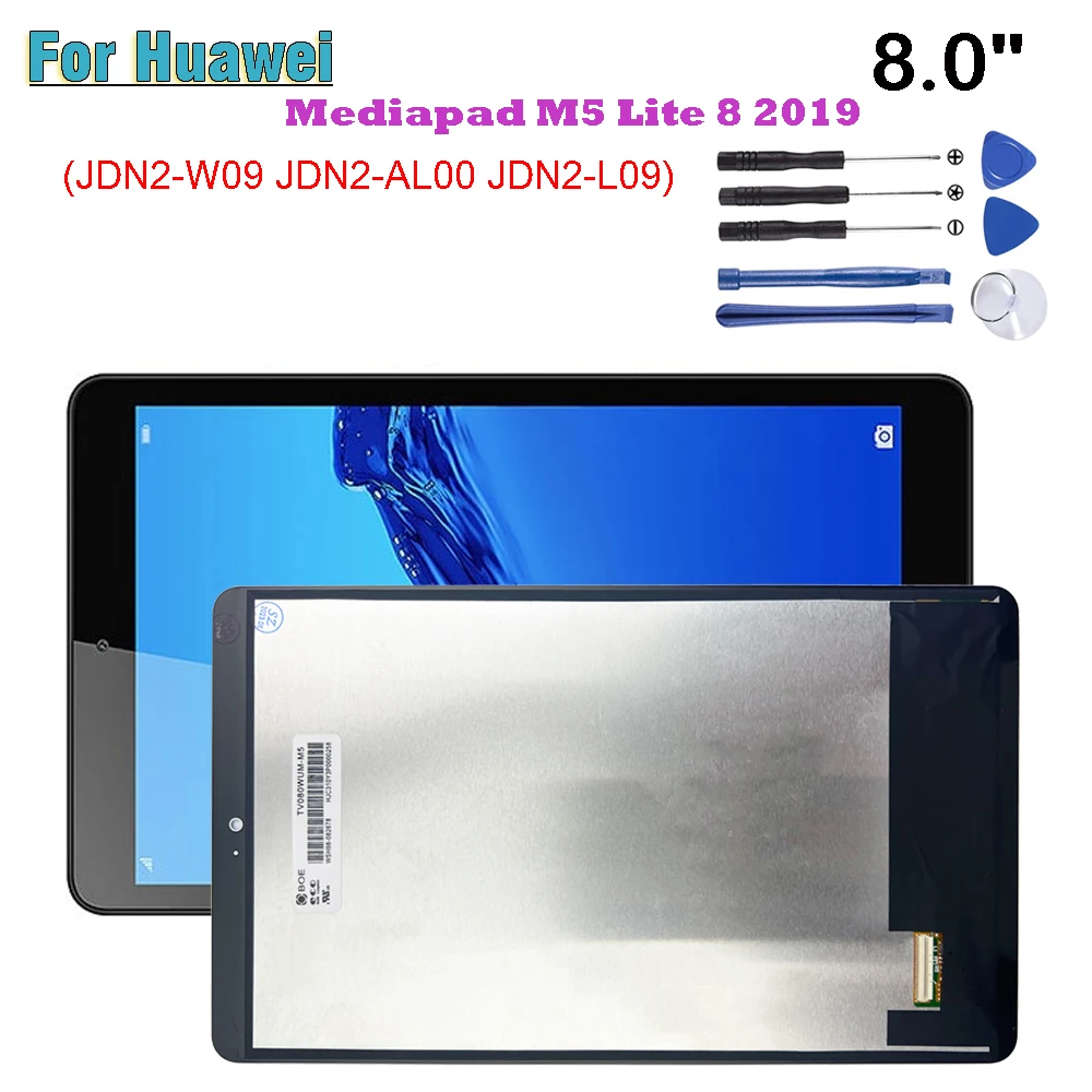 Ori For Huawei Mediapad M5 Lite 8 2019 JDN2-W09 JDN2-AL00 JDN2-L09 LCD Display Touch Screen Digitizer Assembly Replacement