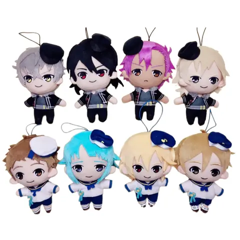 8pcs/lot 15cm new Ensemble Stars Plush Keychain toys Sakuma Rei Hakaze Kaoru Ogami Koga Team Uniform  Navy Outfit stuffed dolls